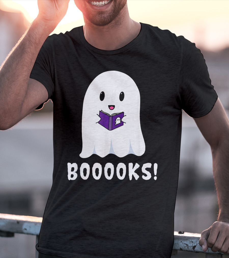 Booooks Ghost Halloween Reading Library T-Shirt