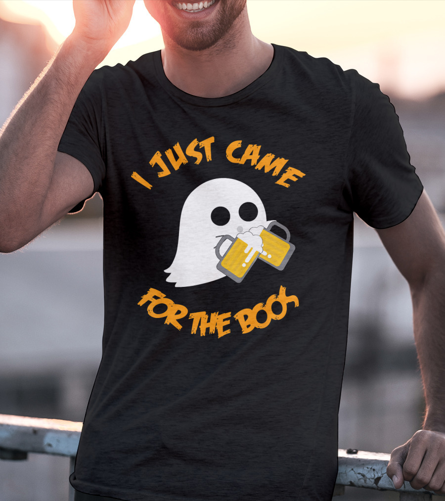 I Just Came Here For The Boos Ghost Holding Beer Mugs T-Shirt