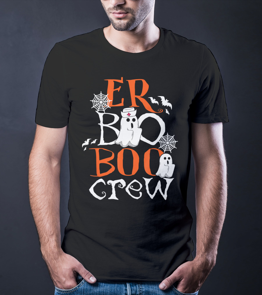 ER Boo Boo Crew Halloween Ghosts Nurse Spiders Bats T-Shirt