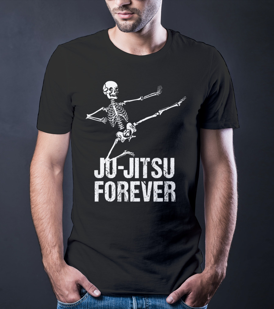 Ju Jitsu Forever Kicking Skeleton Moves T-Shirt