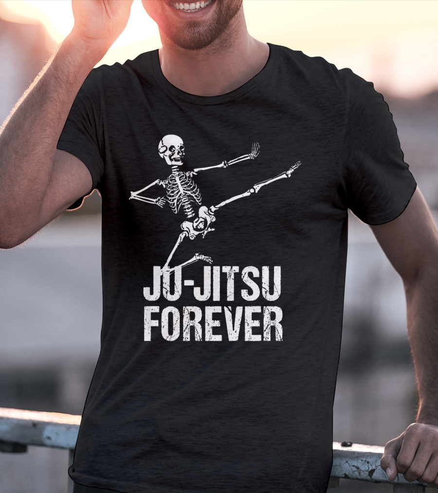 Ju Jitsu Forever Kicking Skeleton Moves T-Shirt