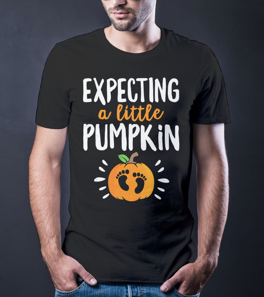 Expecting A Little Pumpkin With Adorable Baby Footprints T-Shirt