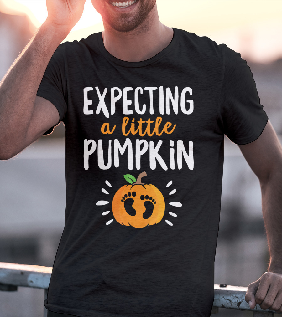 Expecting A Little Pumpkin With Adorable Baby Footprints T-Shirt