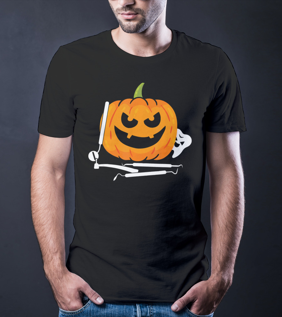 Funny Halloween Pumpkin Dentist T-Shirt