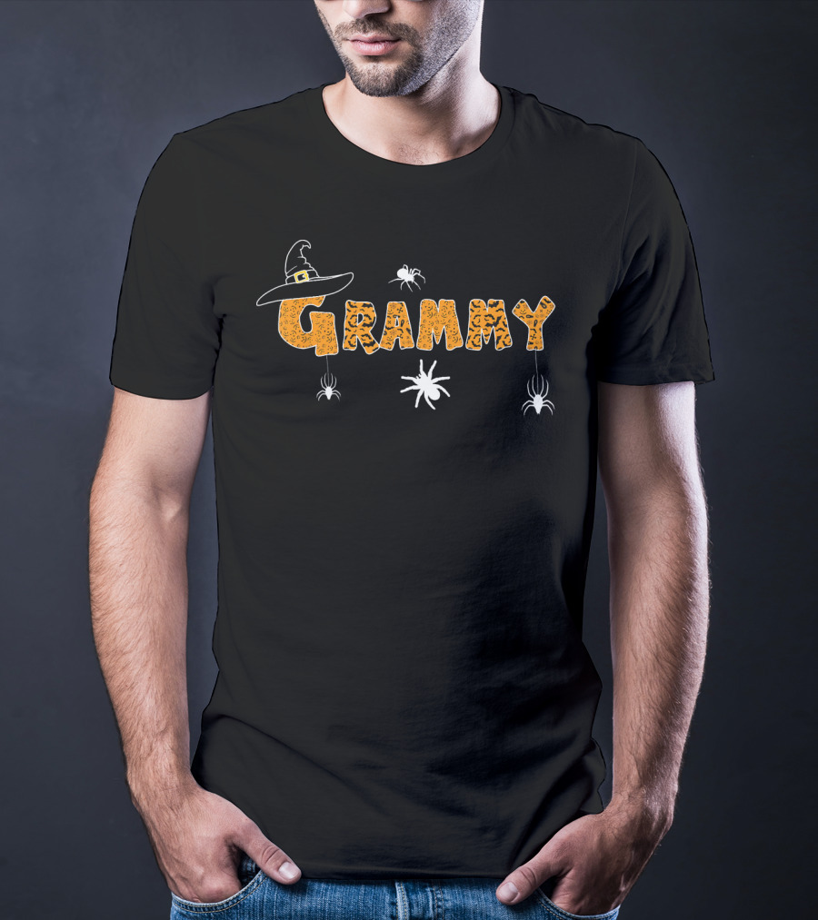 Grammy Witches Hat Halloween Spider Boo Sc T-Shirt