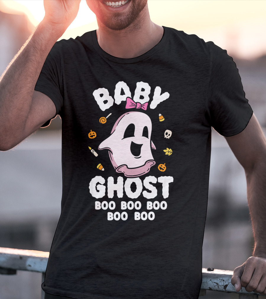 Baby Ghost Boo Boo Boo Halloween Kids Girls T-Shirt