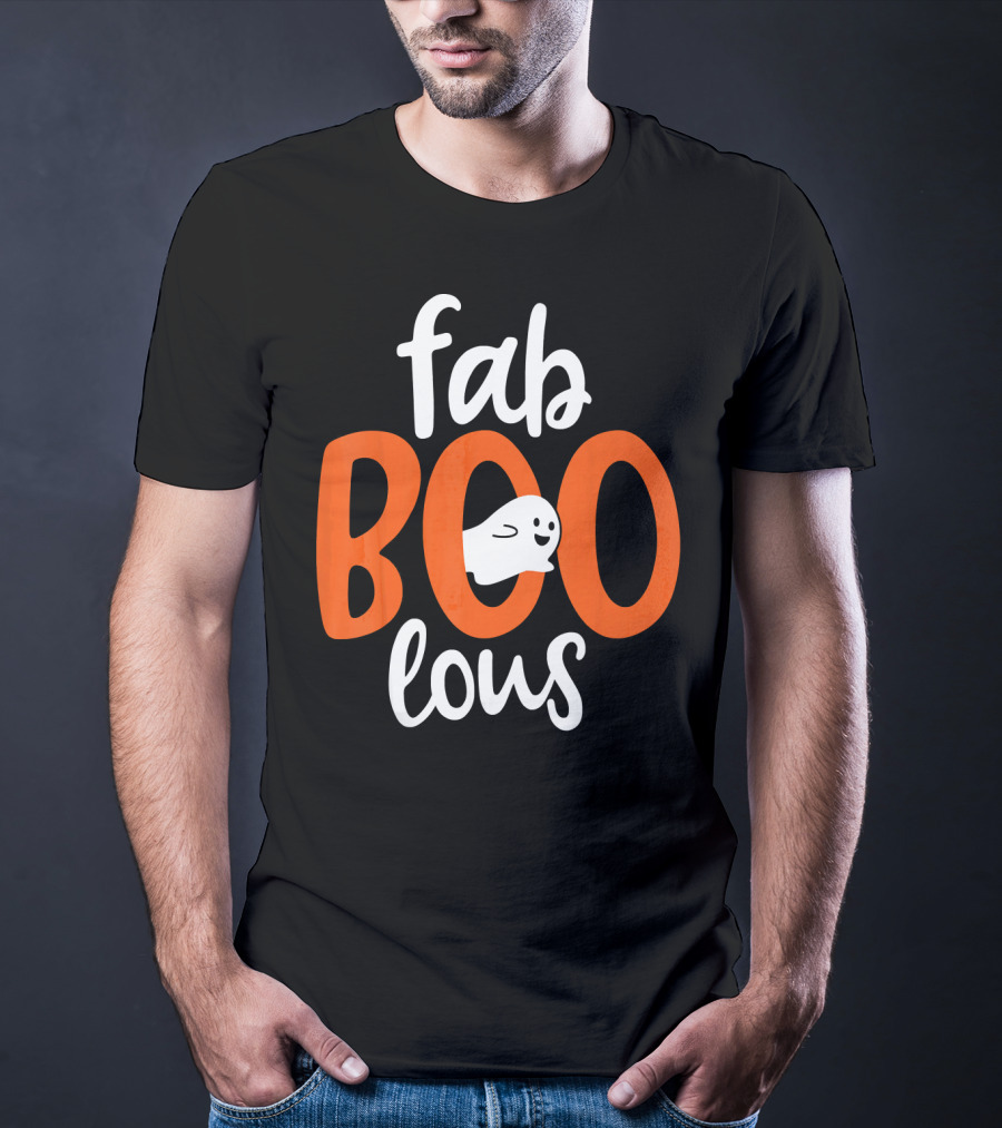 Fab BOO Lous Funny Fabulous Halloween Cel Ghost Image T-Shirt