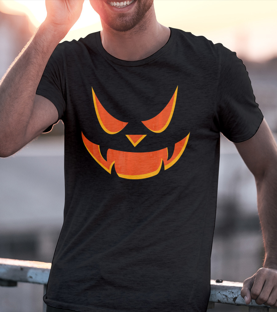 Scary Pumpkin Face Jack O Lantern Halloween T-Shirt