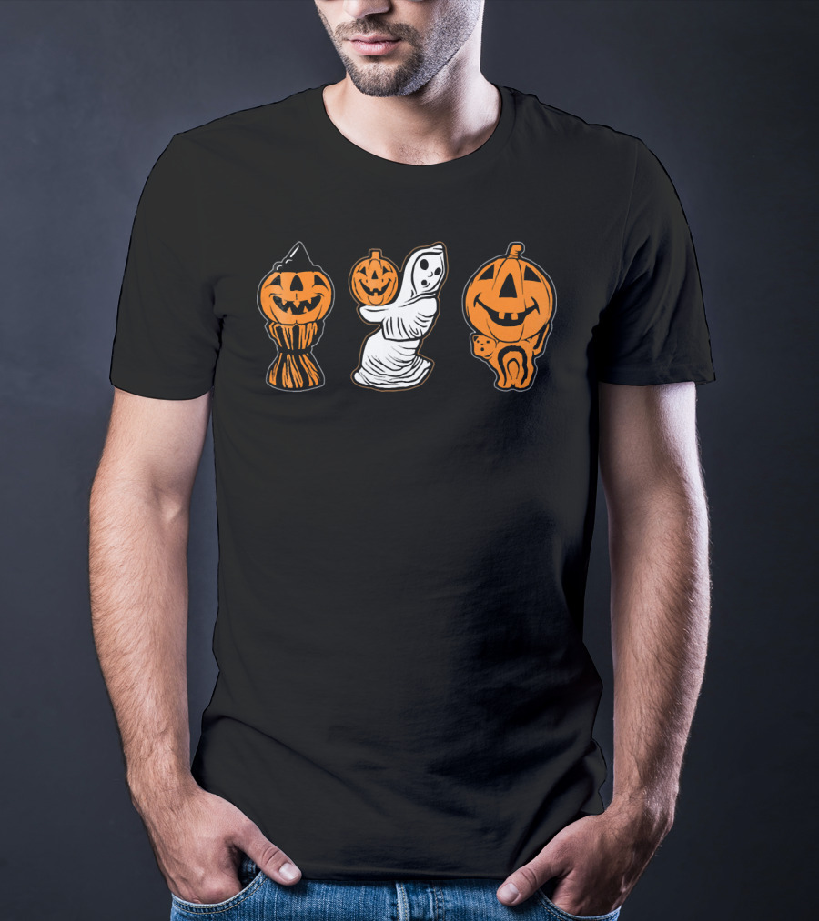 Vintage Halloween Blow Molds Pumpkin Ghost Trio T-Shirt