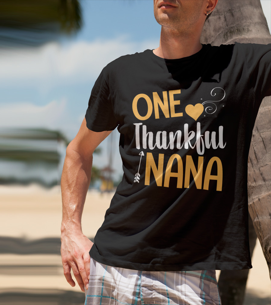 One Thankful Nana Heart Arrow Swirl T-Shirt