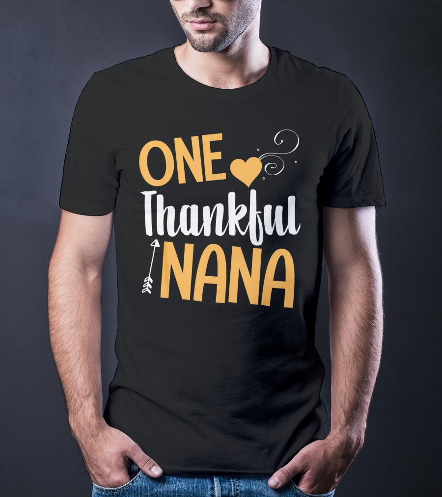 One Thankful Nana Heart Arrow Swirl T-Shirt