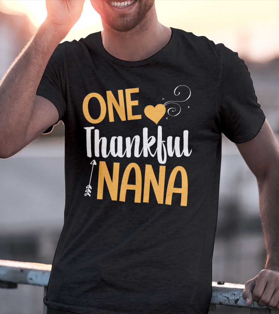 One Thankful Nana Heart Arrow Swirl T-Shirt