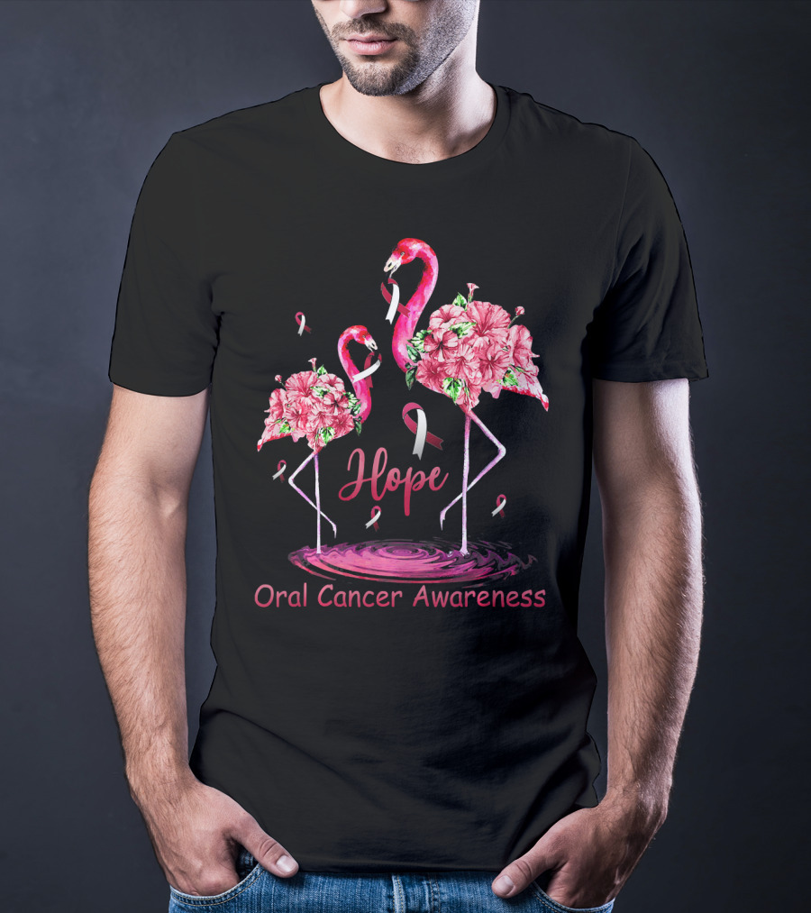 Hope Oral Cancer Awareness Flamingos T-Shirt