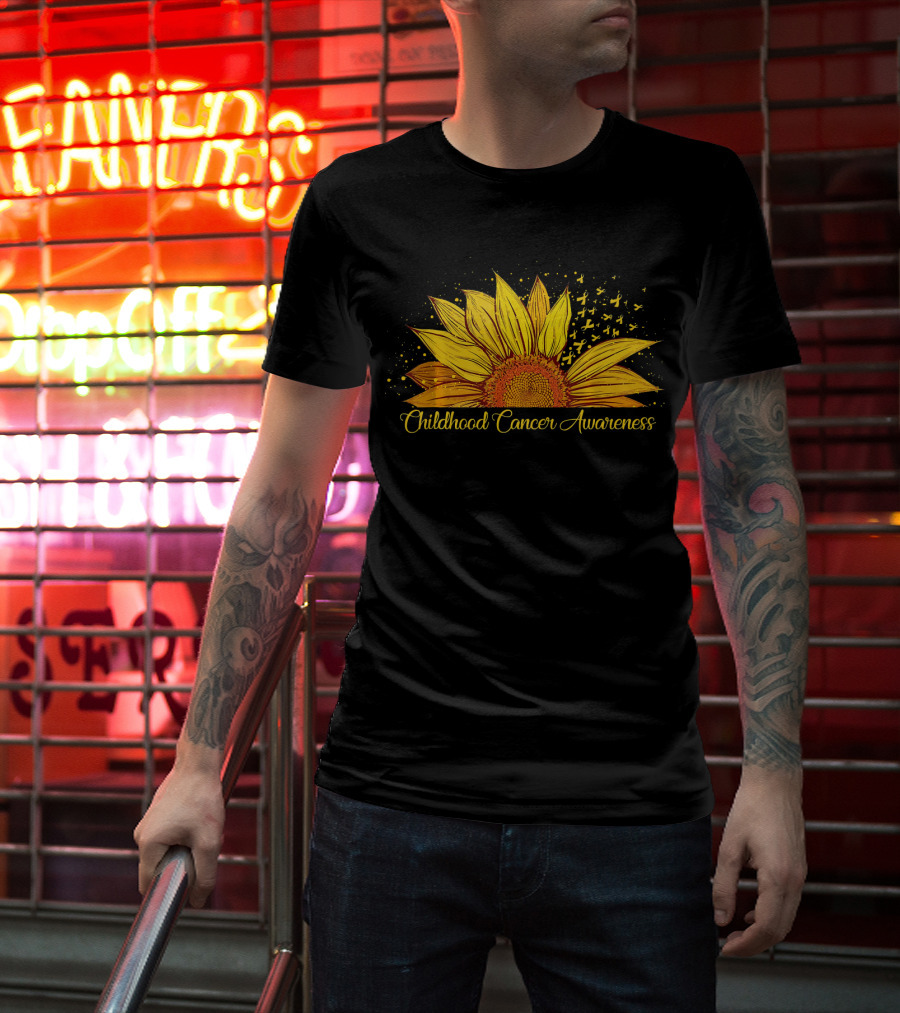 Childhood Cancer Awareness Sunflower T-Shirt