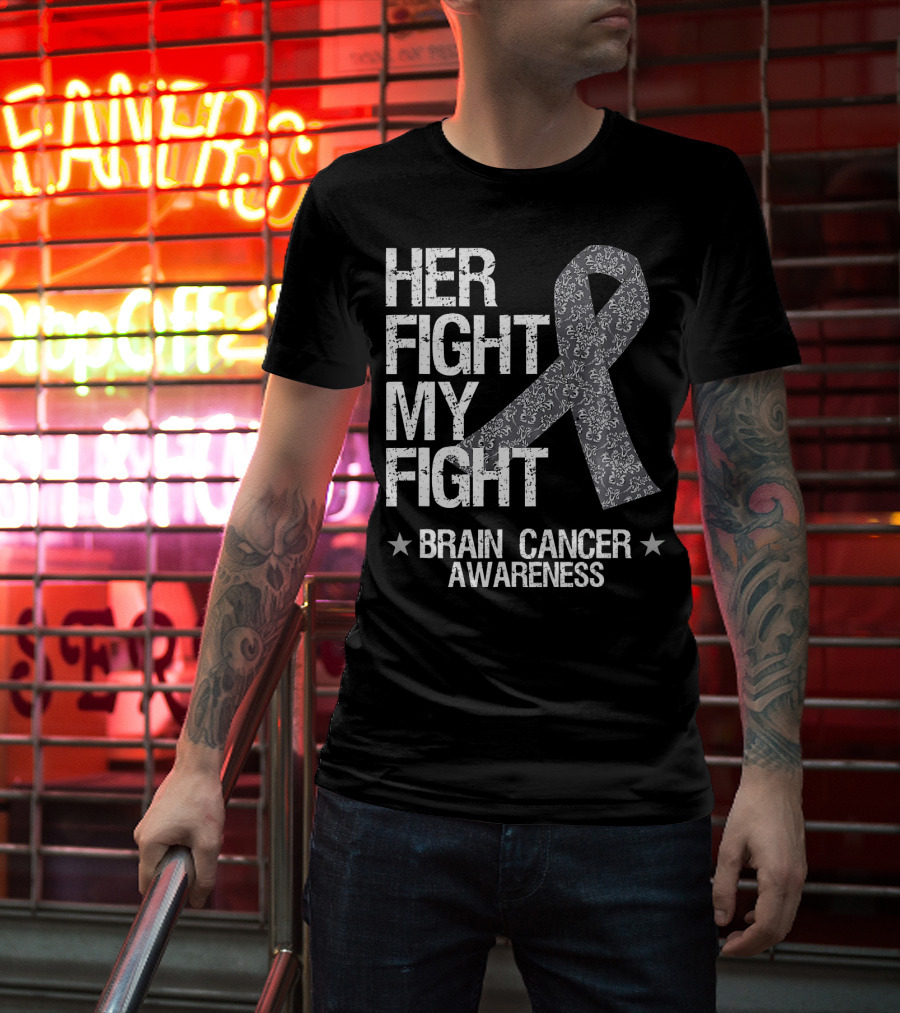 Her Fight My Fight Brain Cancer Awareness T-Shirt