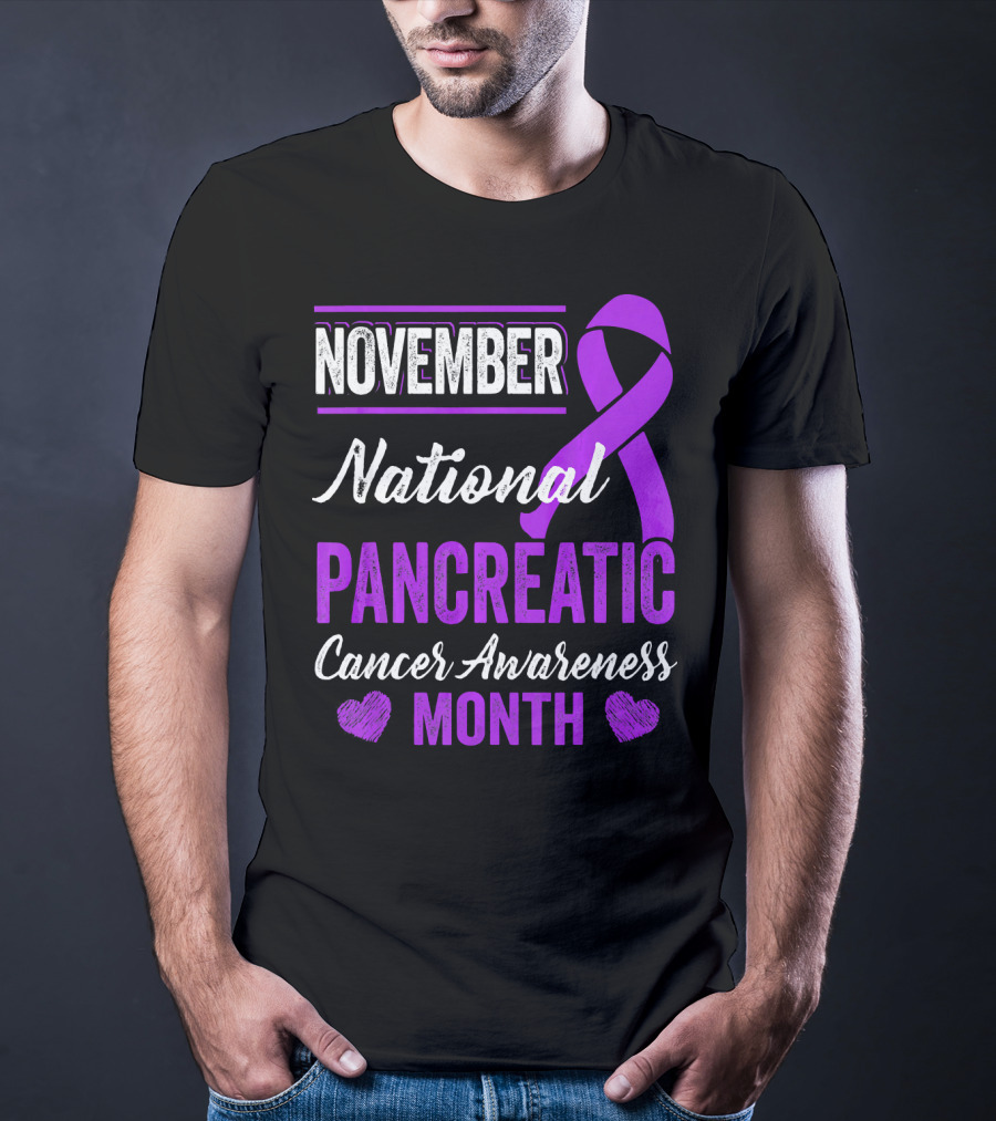 November National Pancreatic Cancer Awareness Month Purple T-Shirt