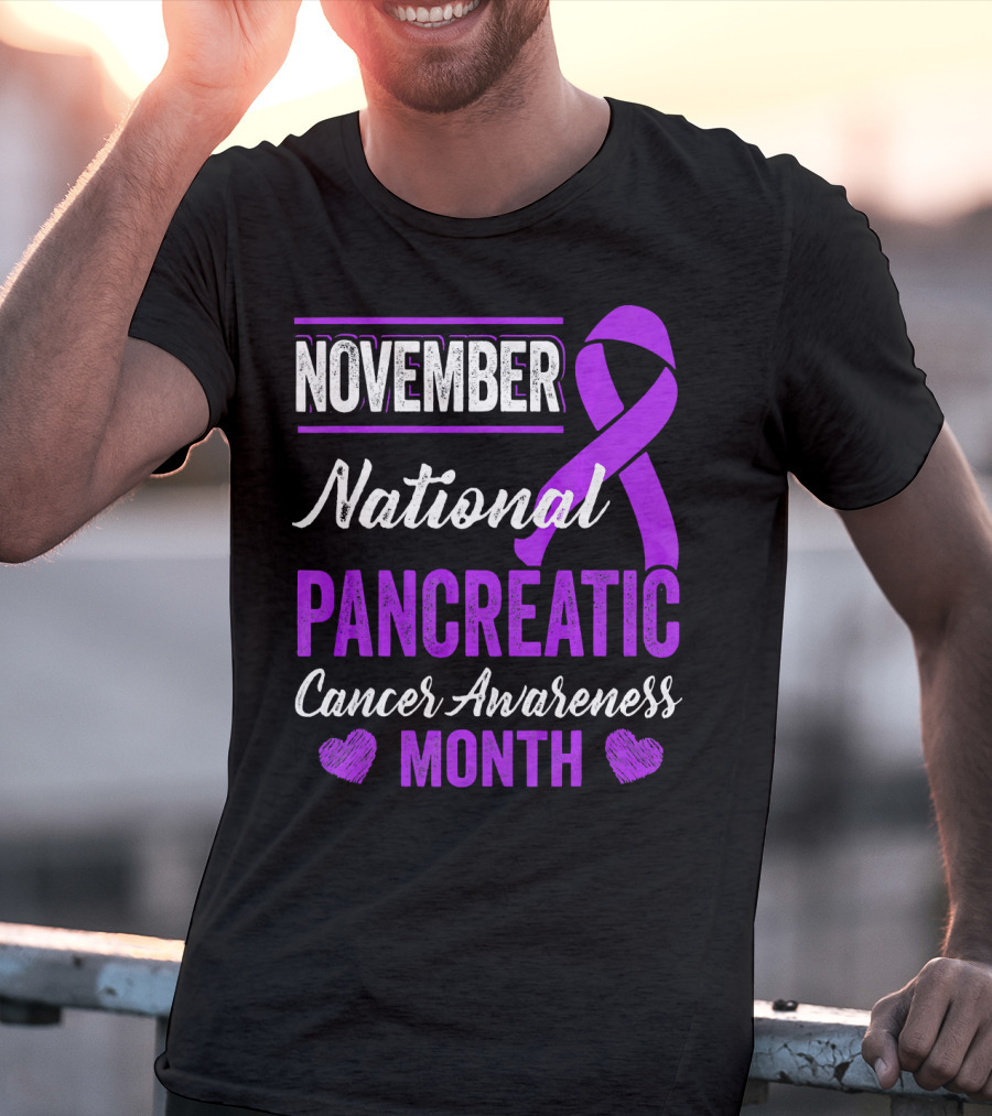November National Pancreatic Cancer Awareness Month Purple T-Shirt