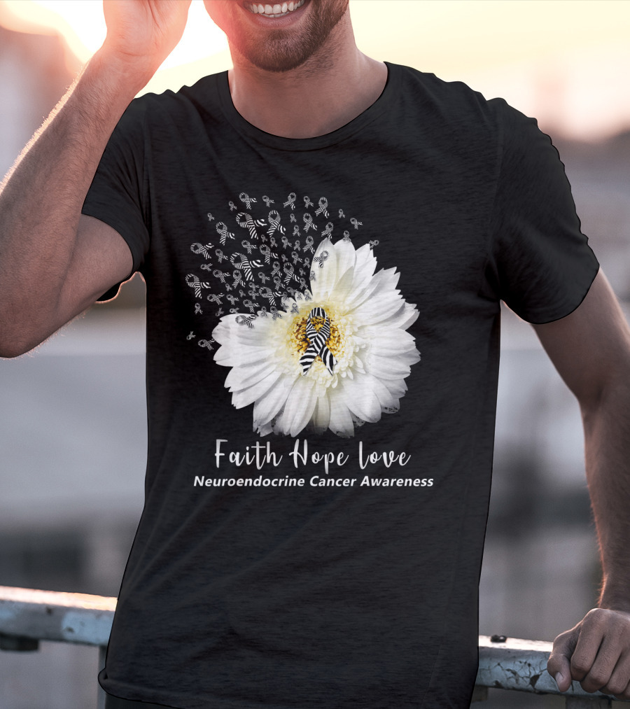 Faith Hope Love Neuroendocrine Cancer Awareness Daisy T-Shirt