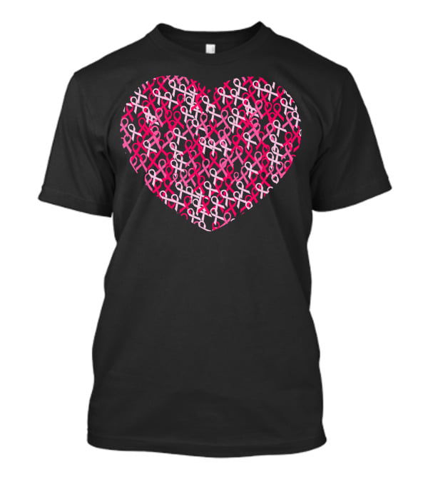 Pink Ribbon Heart Breast Cancer Awareness T-Shirt