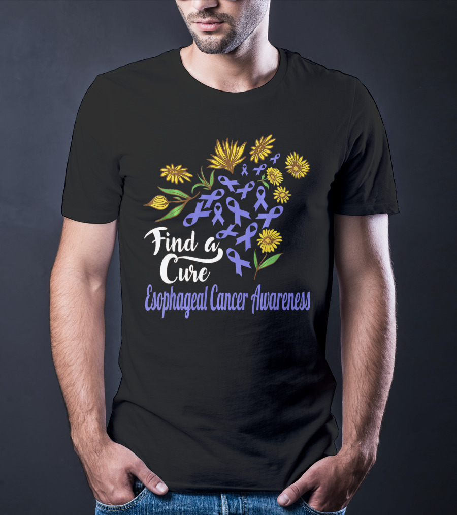 Find A Cure Esophageal Cancer Awareness Sunflower T-Shirt