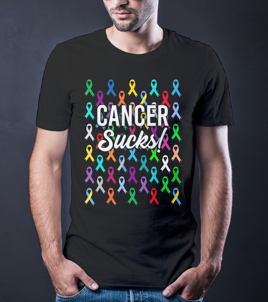 Cancer Sucks Survivor Warrior Ribbon Awareness T-Shirt