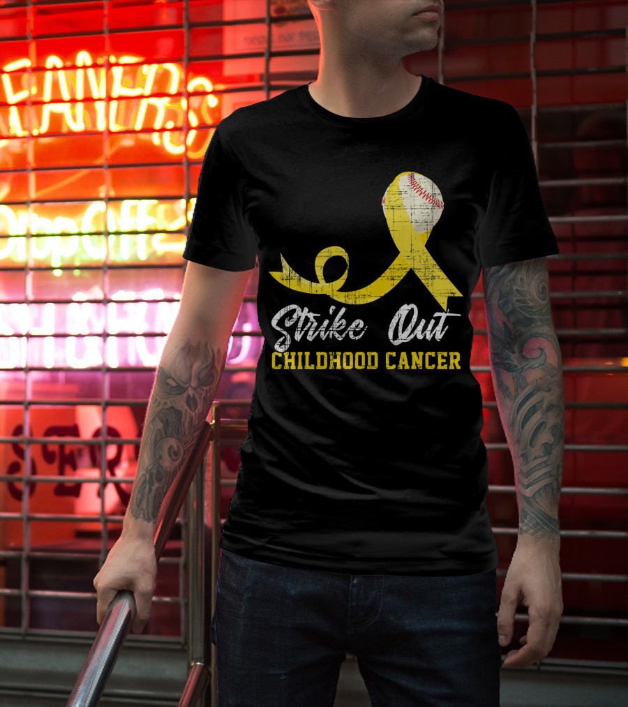 Strike Out Childhood Cancer Baseball Awareness T-Shirt
