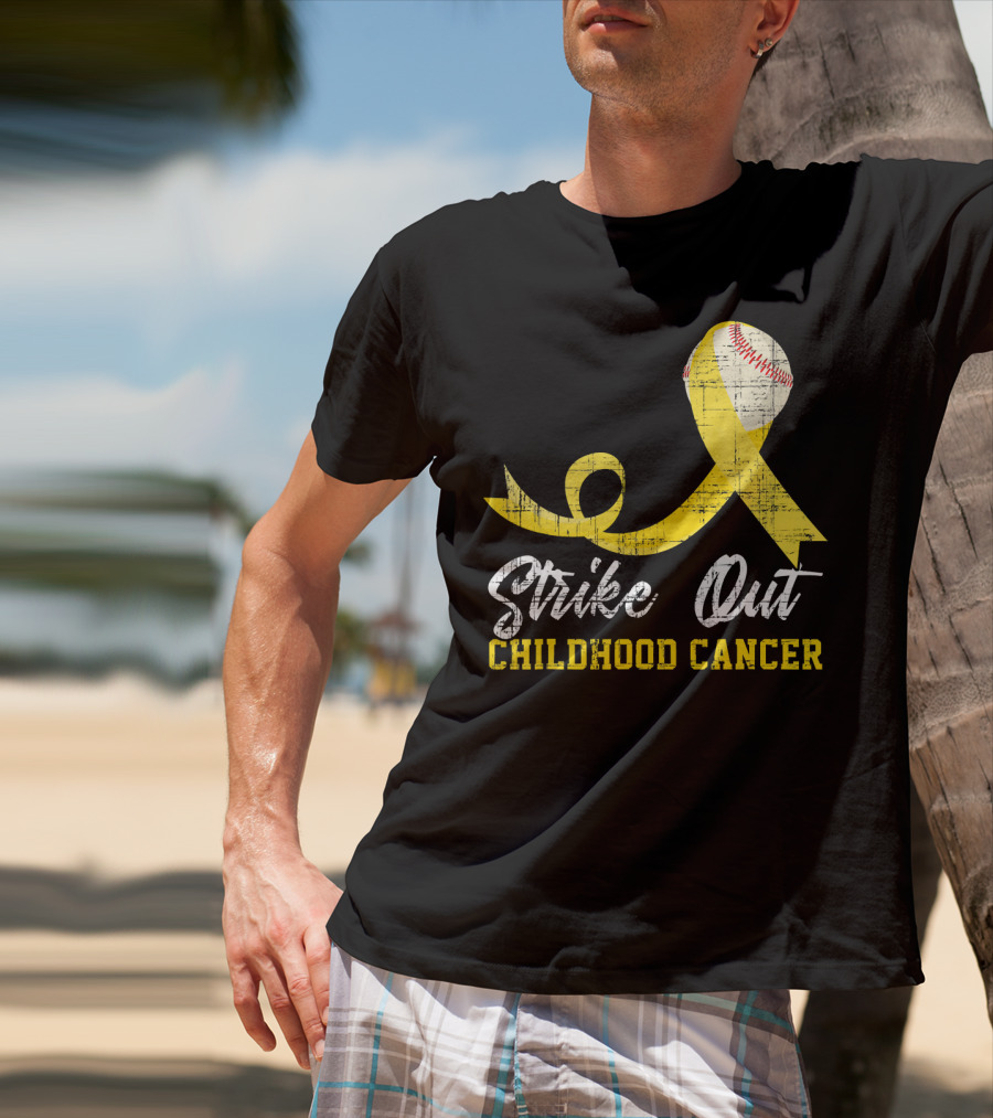Strike Out Childhood Cancer Baseball Awareness T-Shirt