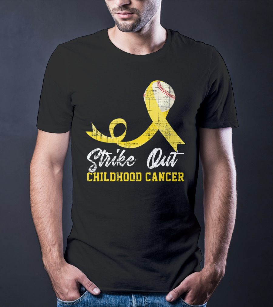Strike Out Childhood Cancer Baseball Awareness T-Shirt