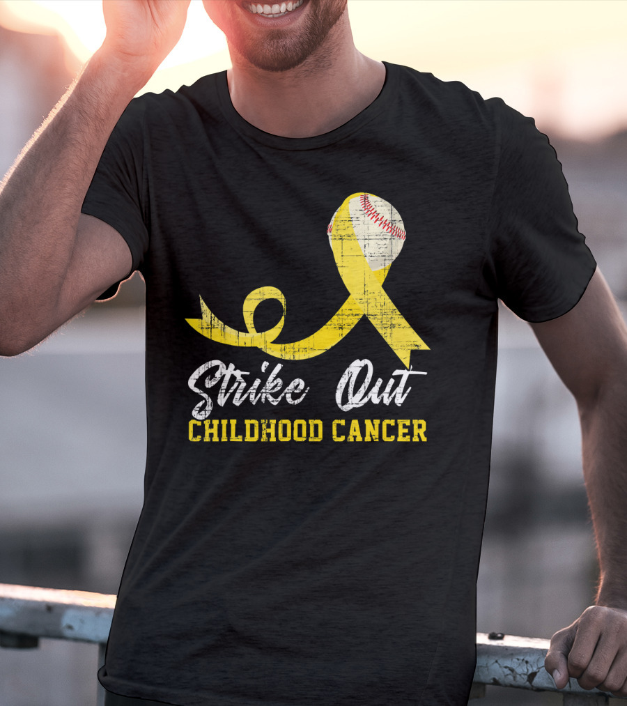 Strike Out Childhood Cancer Baseball Awareness T-Shirt