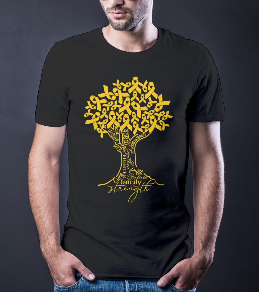 Appendix Cancer Awareness Amber Ribbon Hope Courage Strength Family Cure Love Fighter Survivor Determination Future T-Shirt