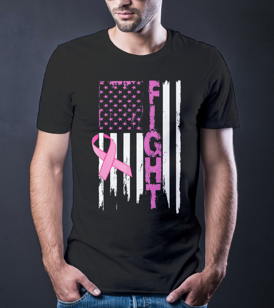 Fight Pink Ribbon Relay For Life Day Flag T-Shirt