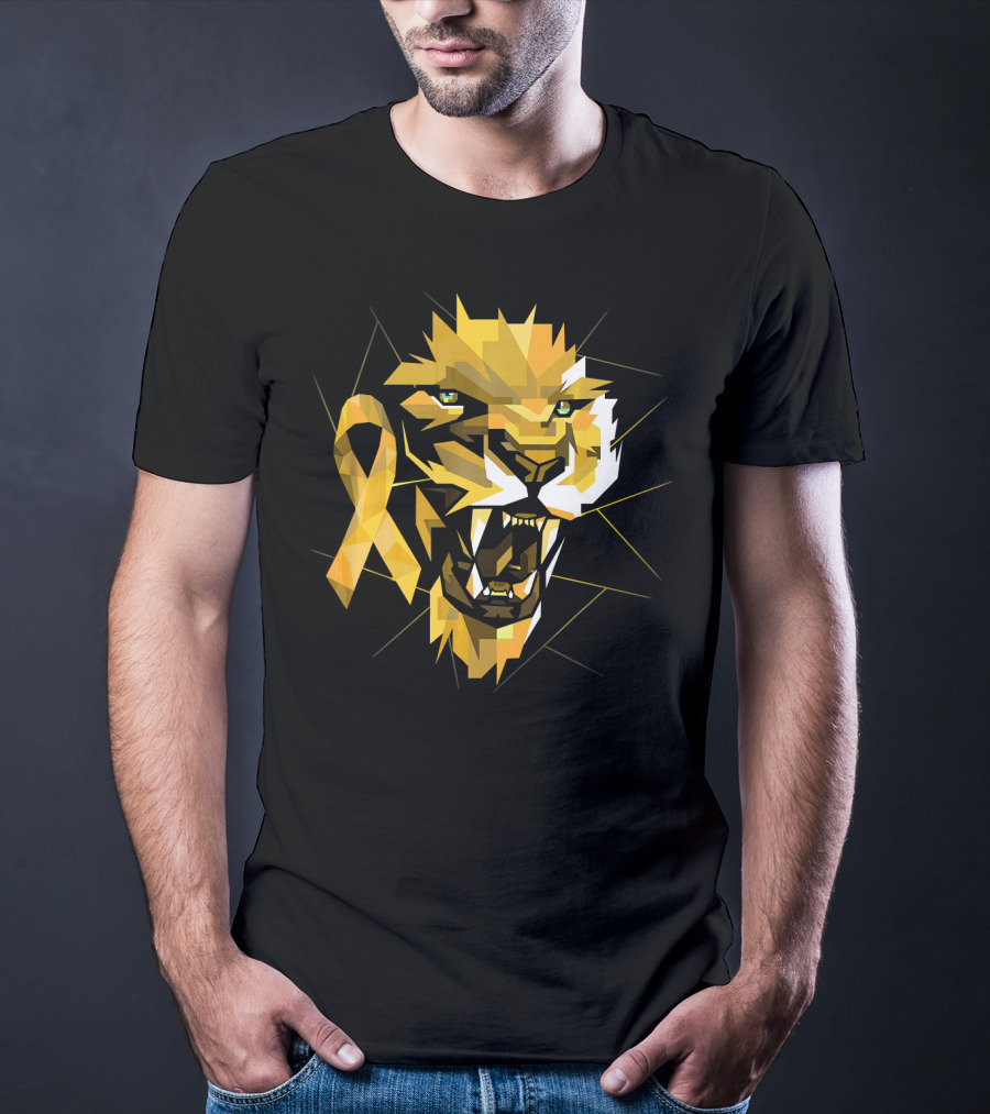 Lion Warrior Childhood Cancer Awareness T-Shirt