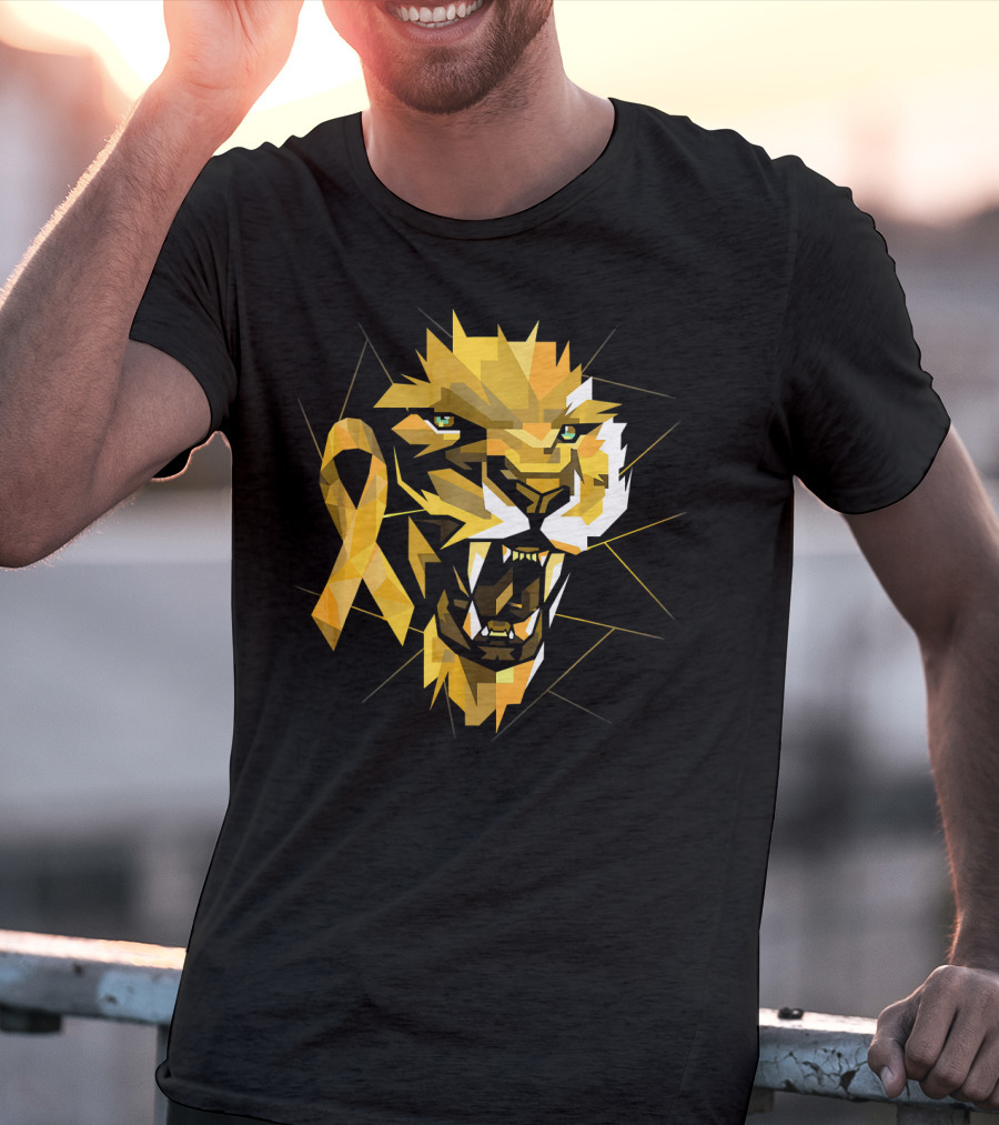 Lion Warrior Childhood Cancer Awareness T-Shirt