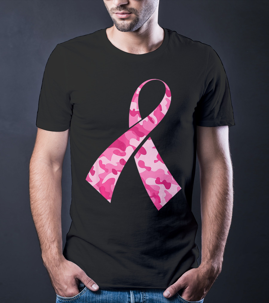 Pink Camouflage Ribbon Breast Cancer Awareness Month T-Shirt