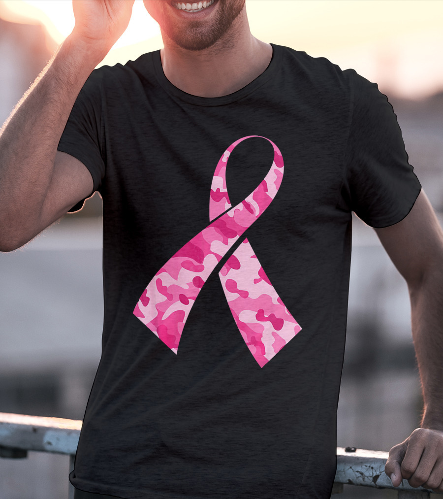 Pink Camouflage Ribbon Breast Cancer Awareness Month T-Shirt