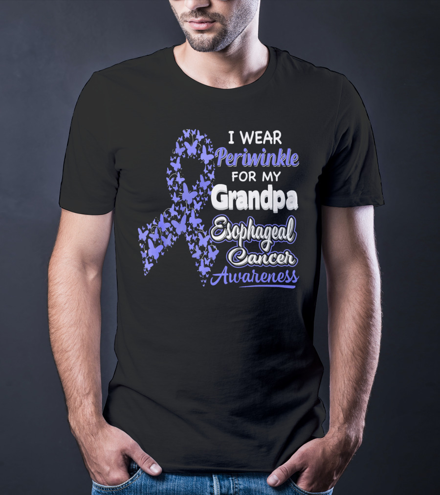 I Wear Periwinkle For My Grandpa Esophageal Cancer Awareness T-Shirt