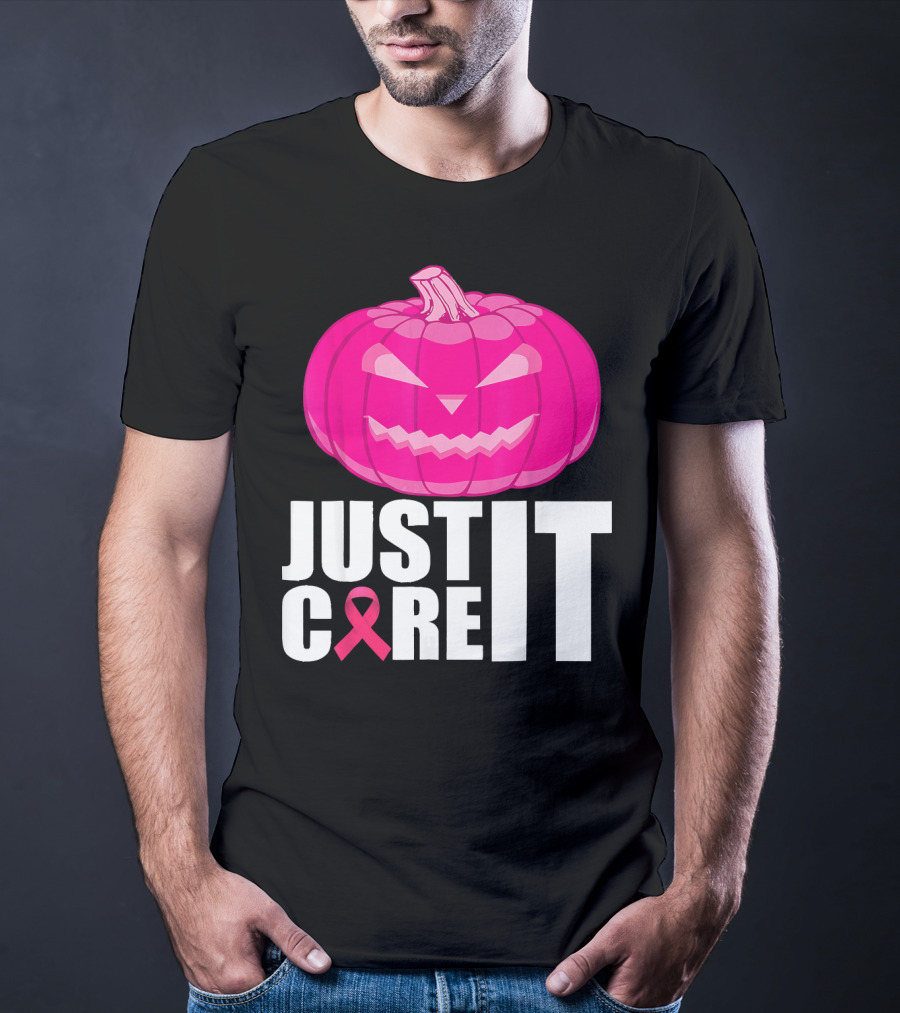 Just Cure It Pink Pumpkin Breast Cancer Awareness T-Shirt