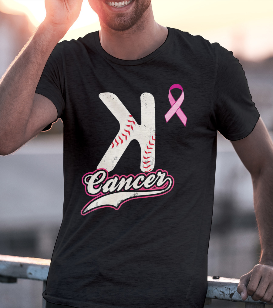 StriKe Out Cancer Baseball Pink Ribbon Support T-Shirt