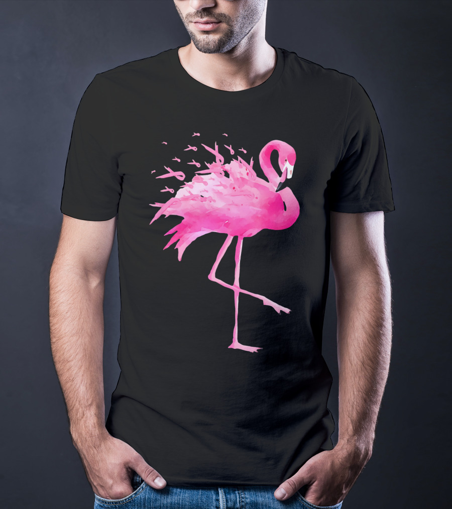 Funny Flamingo Breast Cancer Awareness Pink Bird Iconic T-Shirt