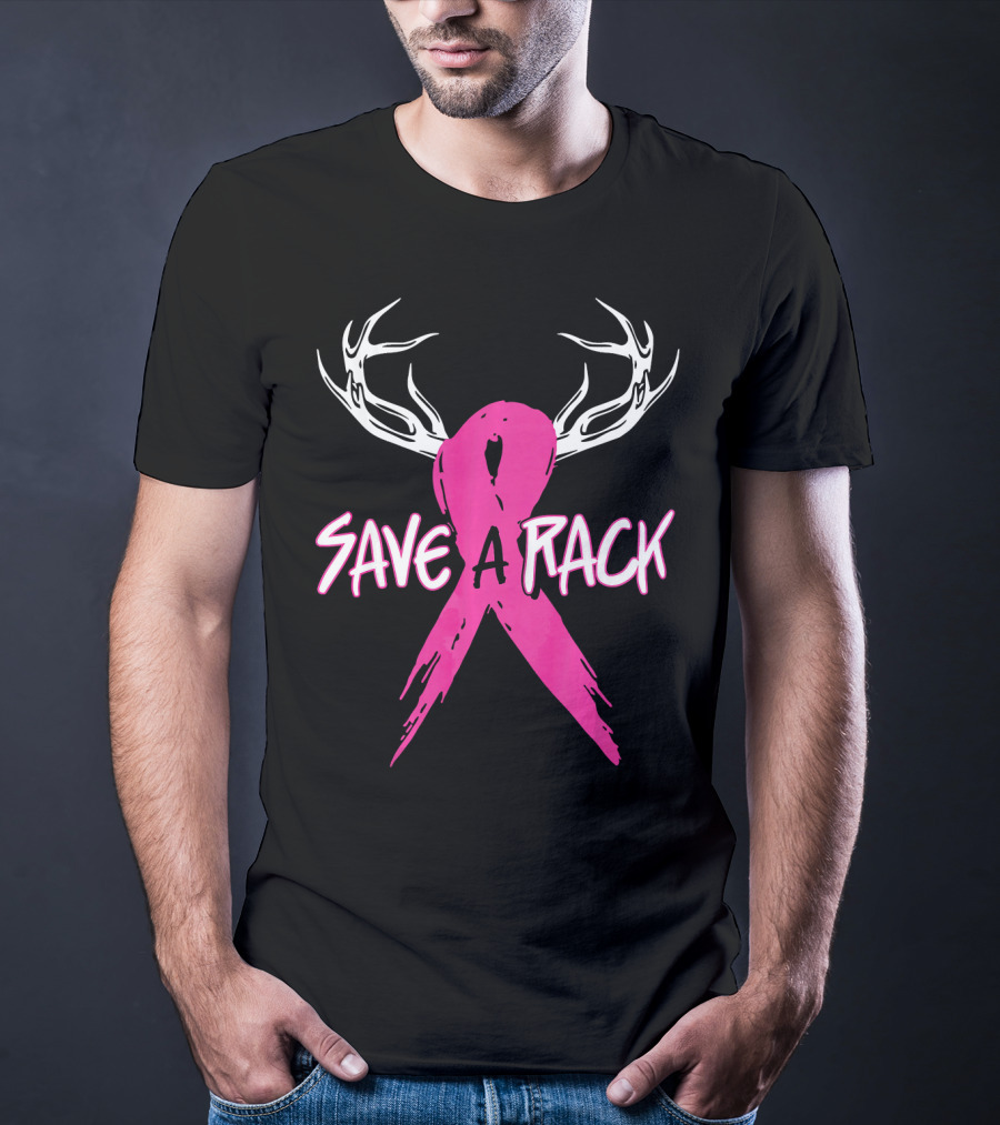 Save A Rack Breast Cancer Awareness Antlers Pink T-Shirt