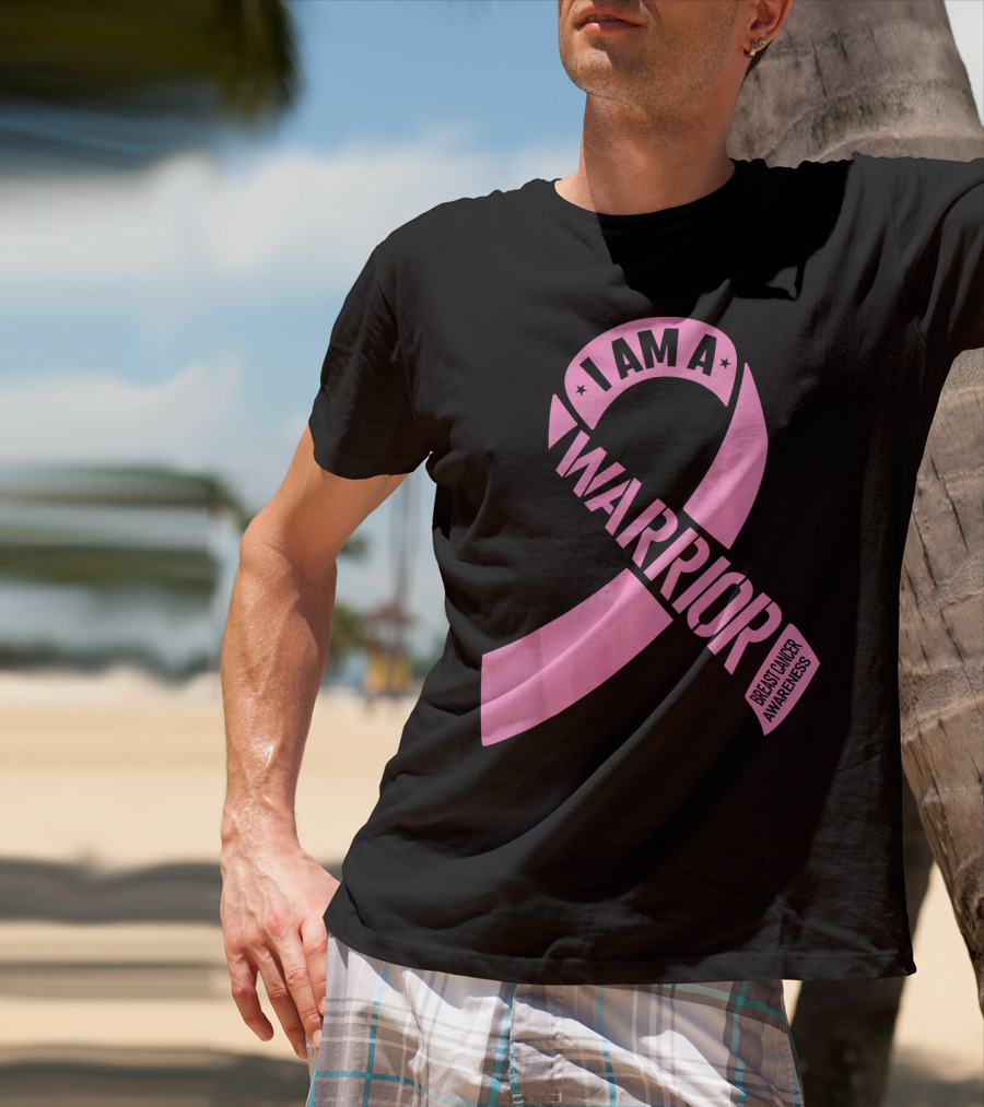I Am A Warrior Pink Ribbon Breast Cancer Awareness T-Shirt