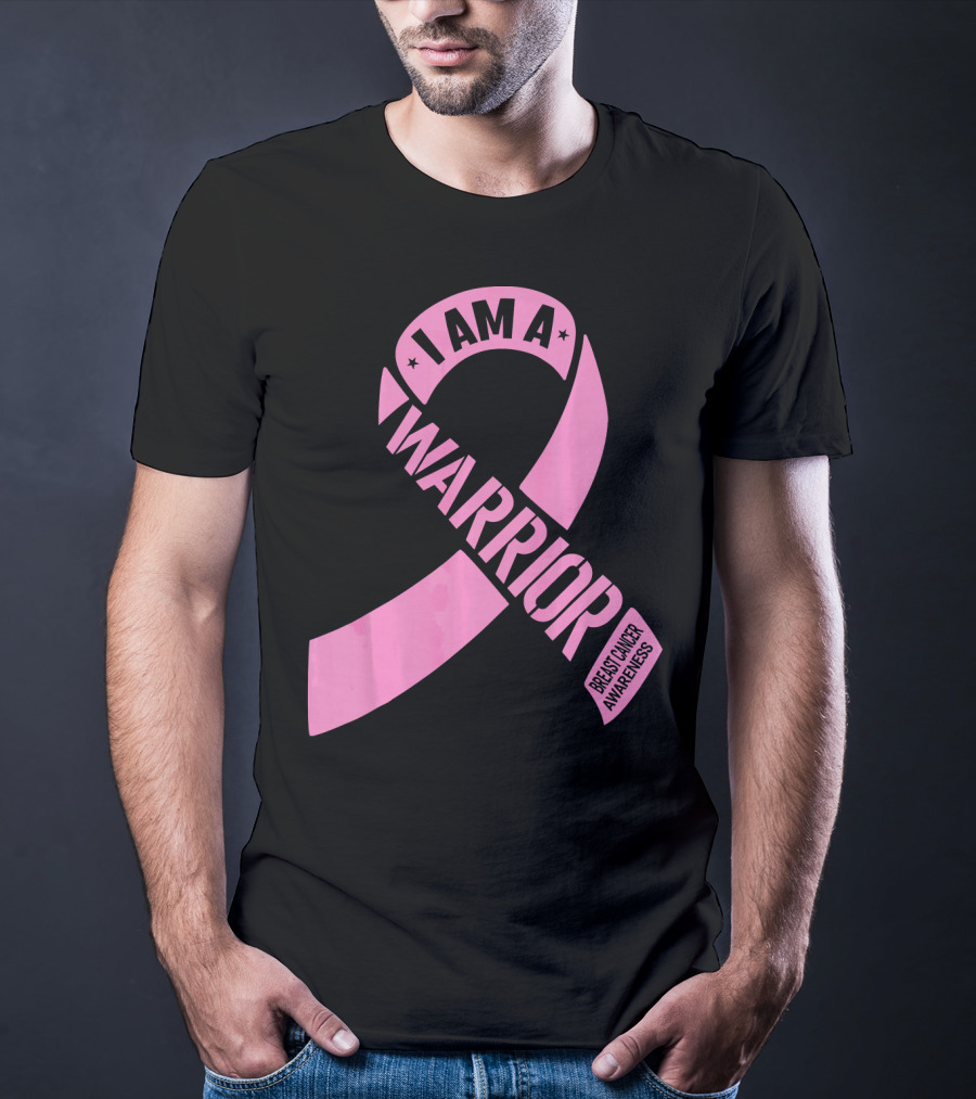 I Am A Warrior Pink Ribbon Breast Cancer Awareness T-Shirt