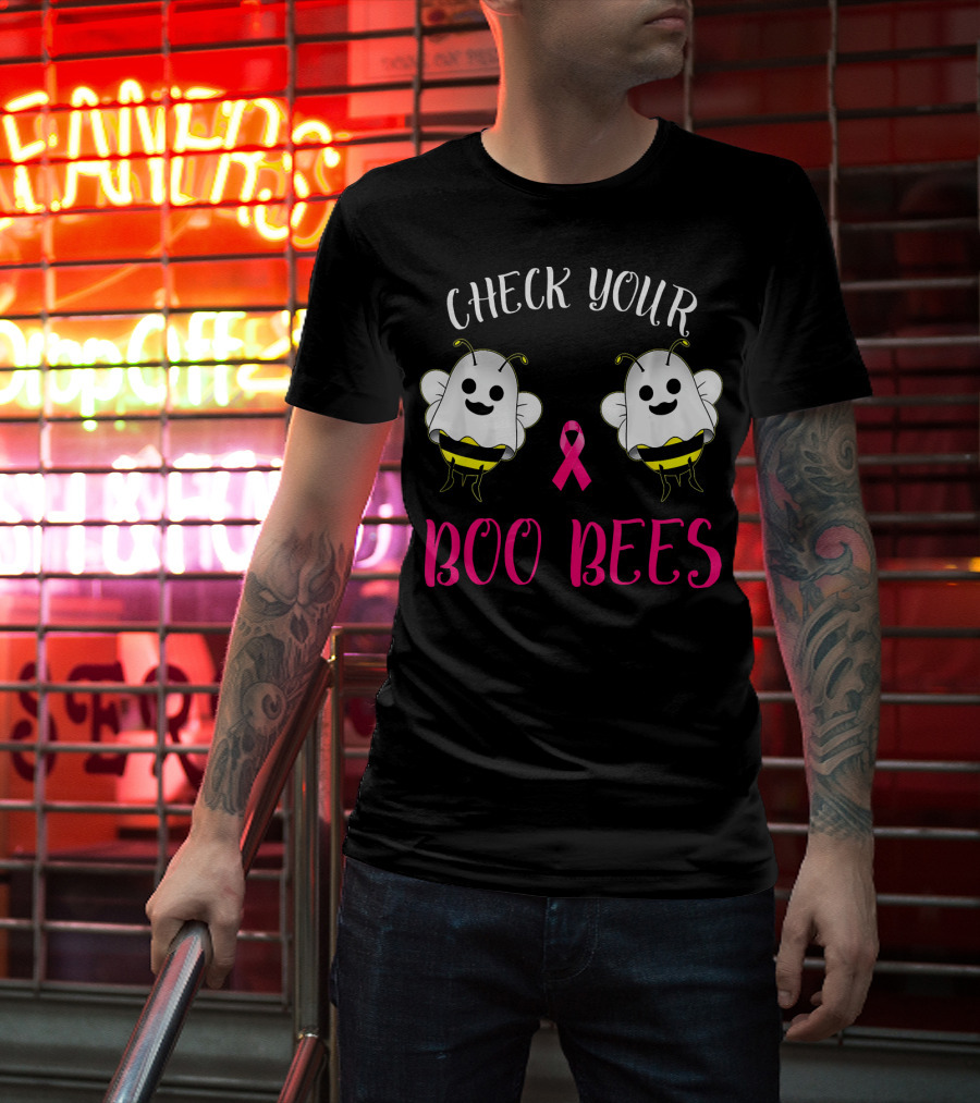 Check Your Boo Bees Breast Cancer Awareness Funny T-Shirt