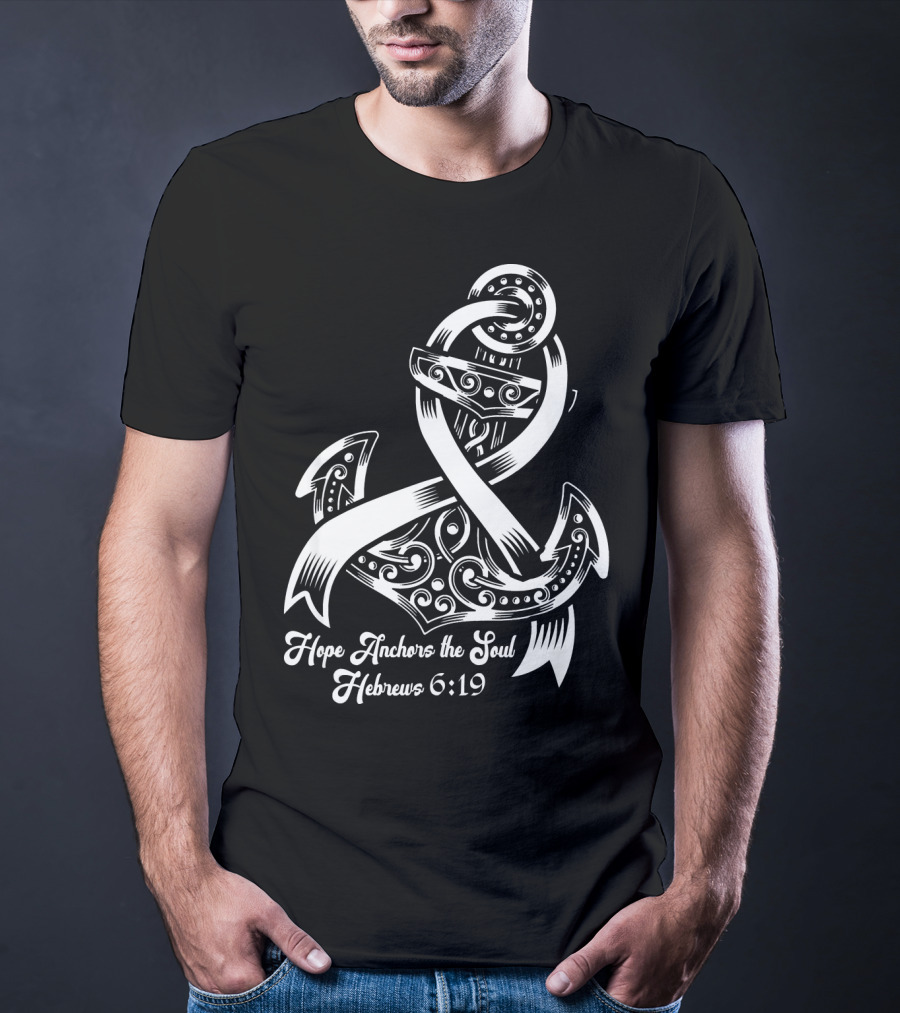 Hope Anchors The Soul Hebrews 6:19 Lung Cancer Awareness T-Shirt