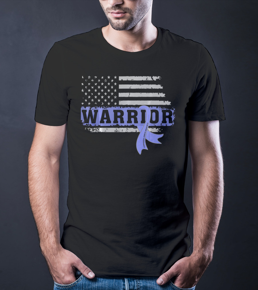 Warrior Esophageal Cancer Awareness American Flag T-Shirt
