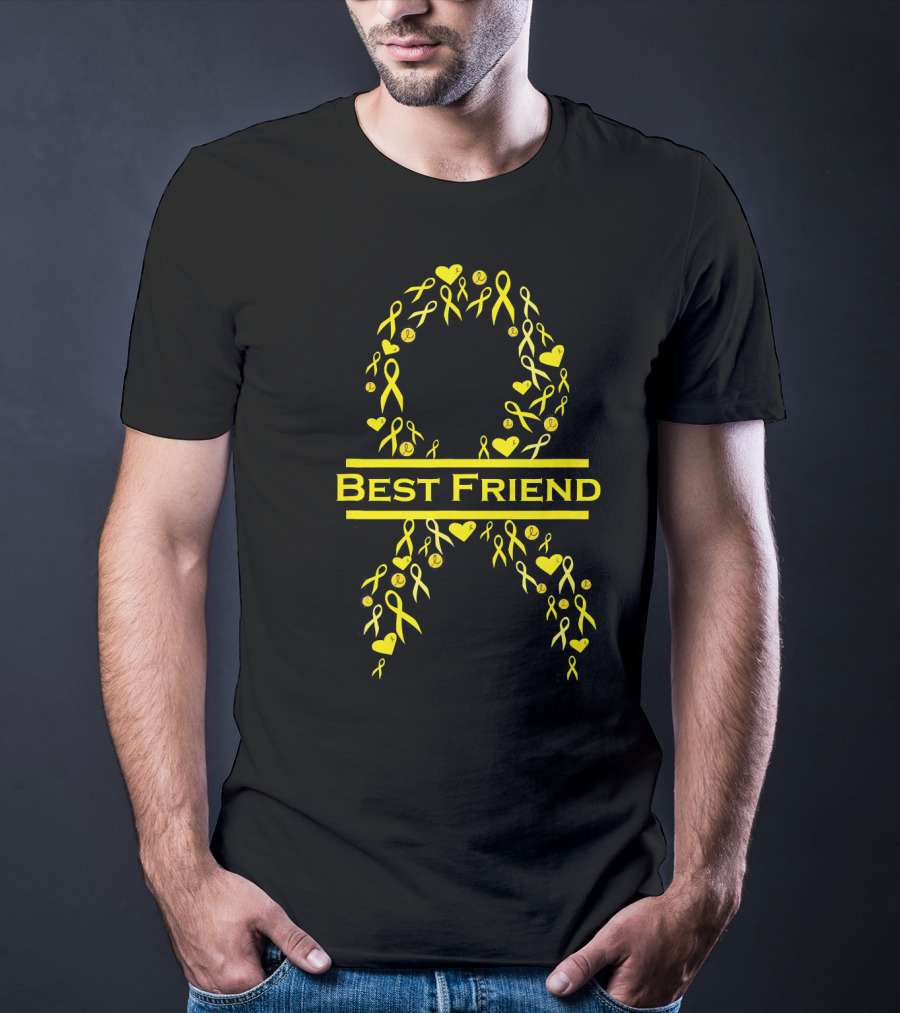 Childhood Cancer Awareness Yellow Ribbon Best Friend T-Shirt