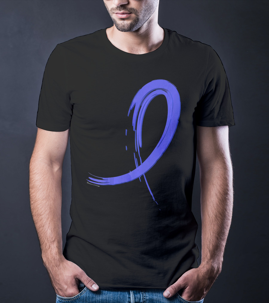Colon Cancer Blue Graffiti Ribbon Awareness T-Shirt