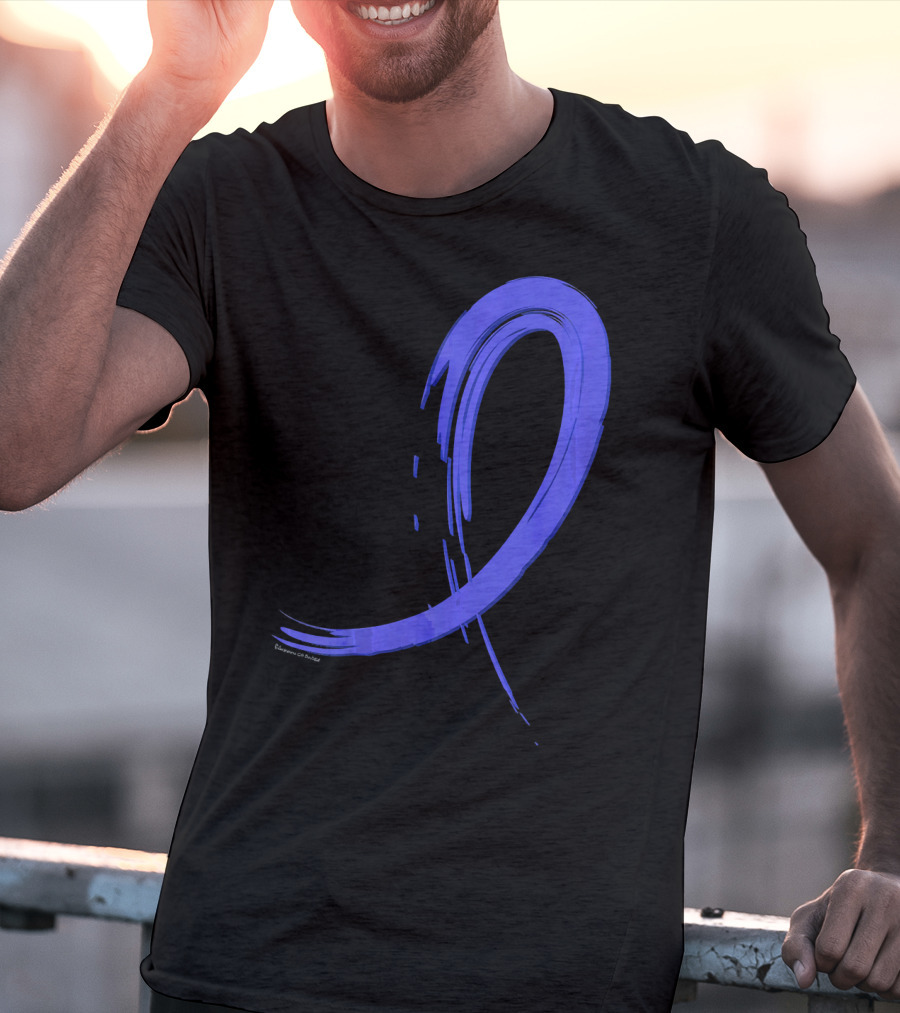 Colon Cancer Blue Graffiti Ribbon Awareness T-Shirt