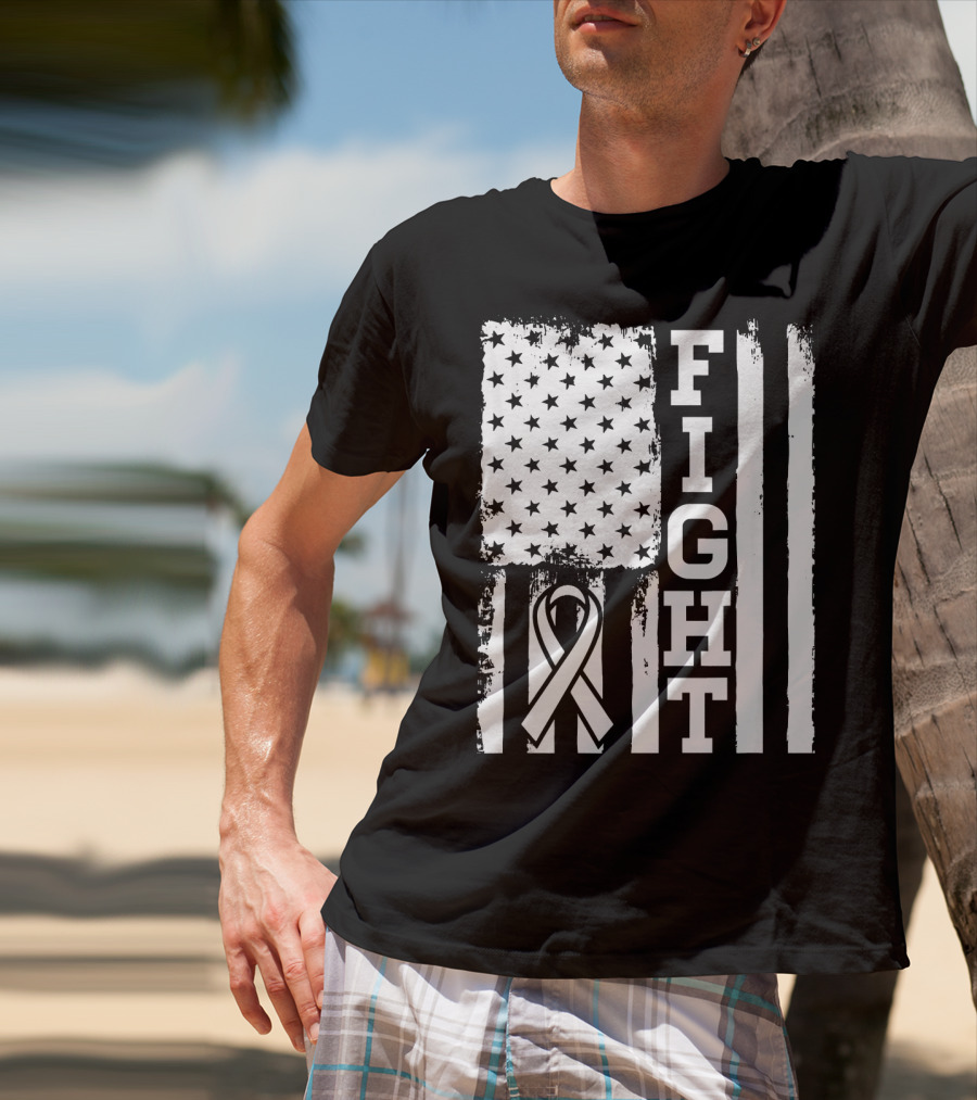 Fight Flag For Lung Cancer Awareness T-Shirt
