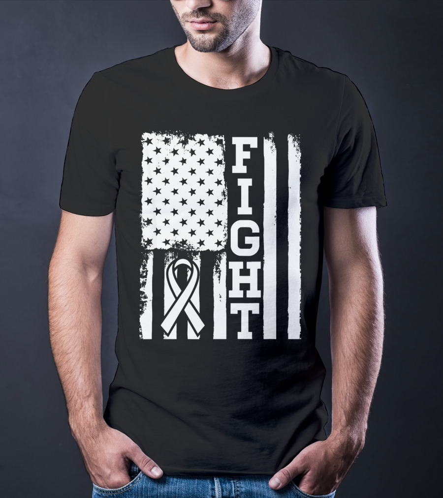 Fight Flag For Lung Cancer Awareness T-Shirt